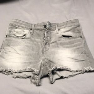 High rise faded grey shorts!